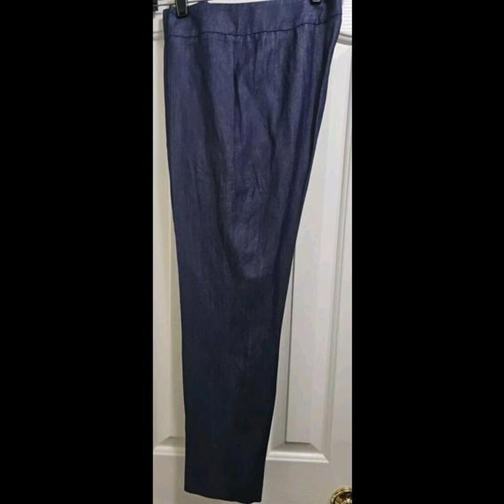 Escada Margaretha Ley Bright Navy Heathered Wool Pants Trousers size 38‎ DE/8 US